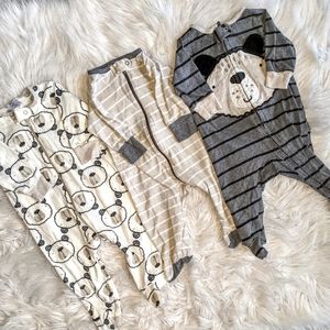 Gray and beige sleeper set